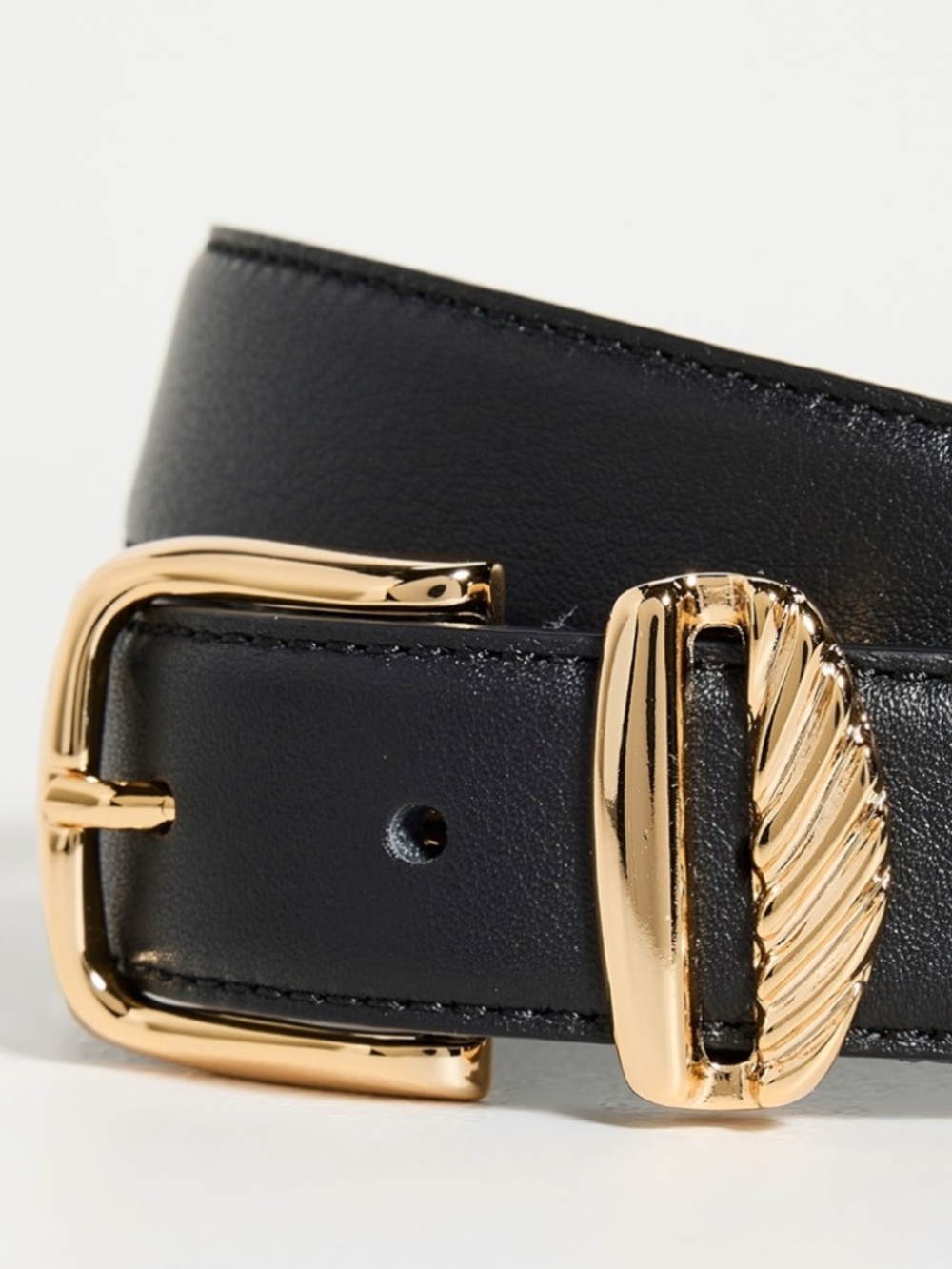 Aureum Belt No. 3 in Black with Gold Hardware - Picture 3 of 3